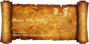 Maic Zénó névjegykártya